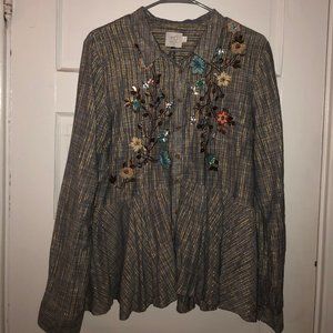 Anthropologie, embroiders, beaded top